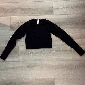 Black Long Sleeve Crop Top